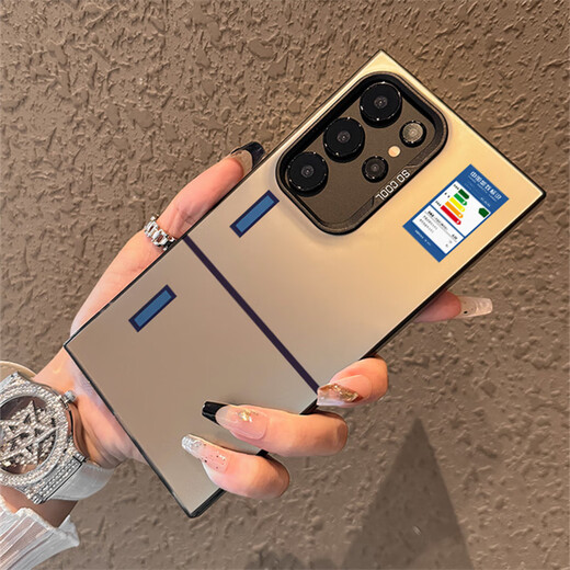Chenjing, geeignet für Samsung S25ultra Mobiltelefon Hülle High-End-Mattfarbe Silber Galaxys24 Creative Kühlschrank-Tür S23 Persönlichkeit Nische S23ultra Anti-Fall S25 Schutzhülle [Schwarz Farbe Silber] Kühlschrank-Tür Samsung Galaxy S24 Ultra