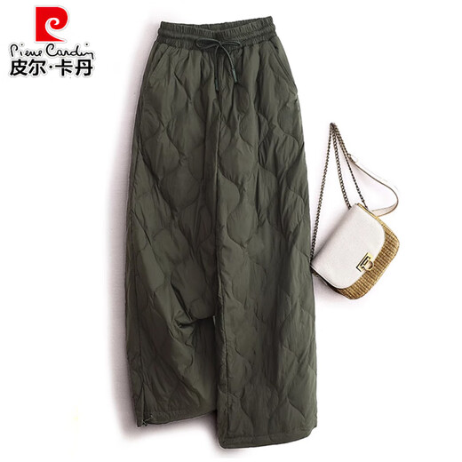 Pierre Cardin Down Pants Women's Winter Outerwear Plus Velvet Thickening 2026 New Minus 40 Degree Harbin Coldproof Pants Cotton Pants Black L