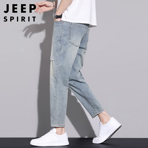Jeep Spirit Jeep Jeep Мужчины разорванные штаны Мужские летние американские американские свободные прямые шелковые шелк хрустящие брюки для отдыха Мужчины