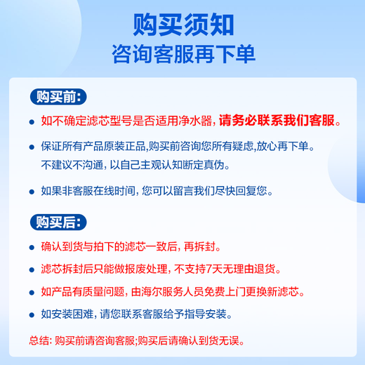 Haier water purifier filter element HRO4H79/6H79/8H79/4H98/6H98/8H98-2 HRO4H99/6H99/8H99-3PPC composite RO reverse osmosis filter element 1-stage PPC composite filter element