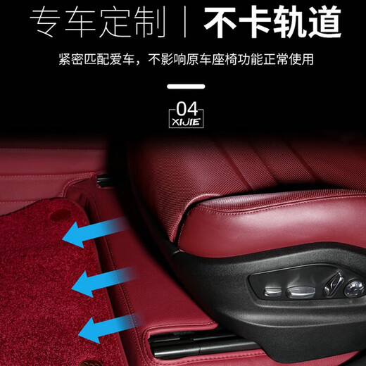喜庐适用保时捷25/24新款卡宴逐梦版Macan911帕拉梅拉718全包汽车脚垫 法拉皮+绒毯（双层）—巴利克红