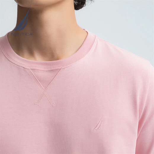 Nautica [Drop directe à une seule pièce] 25 Spring and Summer NOUVEAU NOUVEAU COTTON COTTON COURT SUPPLABLE COU ROND COUP SHERNE T-shirt