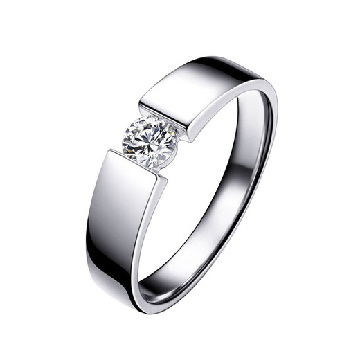 Guanpu Pavilion Fat Donglai quality men's platinum ring PT950 trendy moissanite platinum diamond ring women's wedding men's ring wedding ring No. 8 x D-E/extremely white x 30 points LC/flawless under the mirror