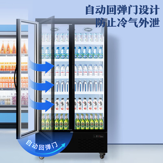 Aucma (AUCMA) Cabinete de exhibición sin heladas refrigerado por aire Gabinete de almacenamiento fresco Refrigerado Bebidas de doble puro frutas y verduras Flores y pasteles Malatang Tienda de conveniencia Municipal Refrigerador Refrigerador Gabinete de aire refrigerado por aire 1348 litros 1.8 metros LSC-1350BWXC