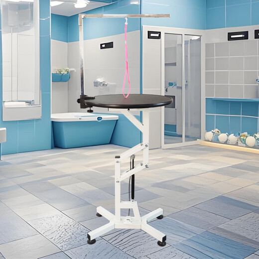 OEING Pet Grooming Station Multi-functional Grooming Workbench Shearing and Bathing Bracket Rotating Liftable Small Dog Electric Black Round Grooming Station (Thickened Column) 1