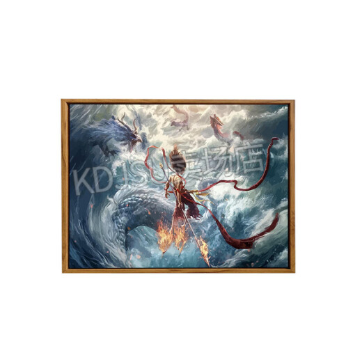 互佳文2025新款哪吒2之魔童闹海数字油画DIY手工手绘涂鸦卡通感装饰 LL12178 30*40cm加厚实木内框+美观外框【