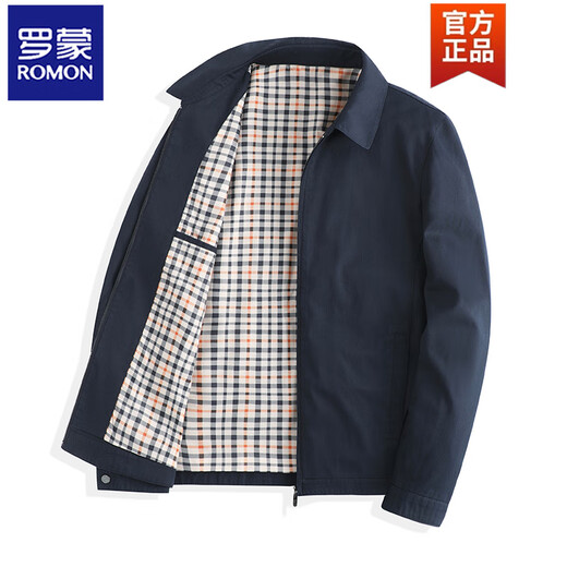 Romon (ROMON) [pure cotton fabric] middle-aged and elderly dad spring and autumn coat men's lapel jacket spring and autumn new top K2122 khaki 17060Jin [Jin equals 0.5 kg] to 90Jin [Jin equals 0.5 kg] M