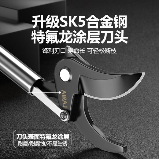 RSRDDY German high-altitude pruning shears, telescopic pruning shears, special scissors for gardening fruit trees, stainless steel thick branches, extended high branch shears, 1 upgraded stainless steel reinforcement rod for repair