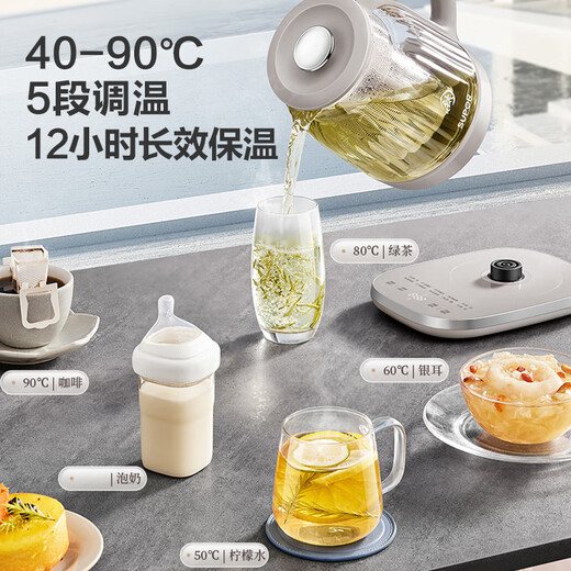 SUPOR Pure Titanium Health Kettle Tea Kettle Kettle 316L Stainless Steel Constant Temperature Tea Boiler Large Filter Electric Kettle Insulation Flower Tea Kettle 1.5L SW-15YQ61