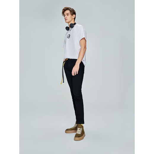 Lee723 Slim Mid-Waist pieds droits Black Men's Jeans Trendy