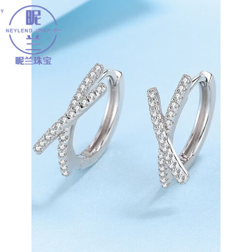 Nilan platinum earrings PT950 moissanite for women light luxury platinum cross diamond earrings earrings free platinum cross earrings