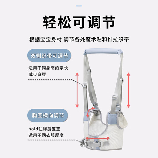 亨凯利宝宝学步带婴幼儿童防摔小孩学站神器走路辅助防勒婴儿牵引绳蓝