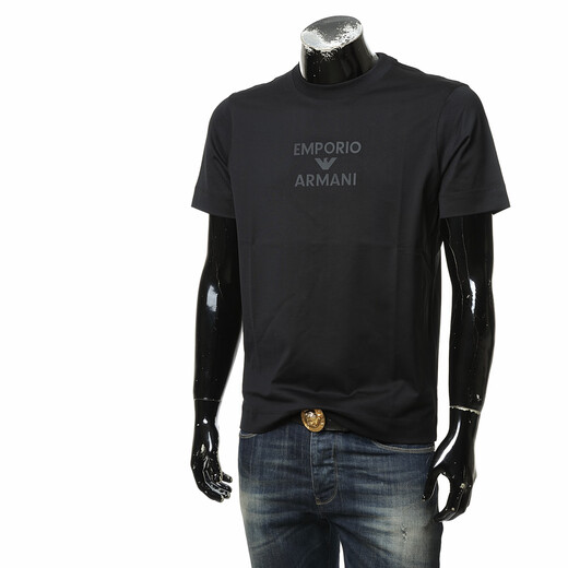 Armani/Armani Ea Eagle Mark Men's Fashion Mercerated Хлопковая короткая рукав с коротки