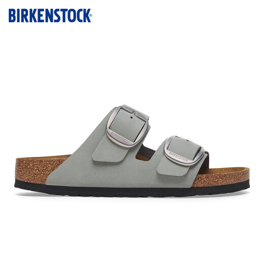 BIRKENSTOCK勃肯德国进口新品大扣女款鼠尾草绿牛皮绒面革Arizona双扣拖鞋 鼠尾草绿窄版1029311 37