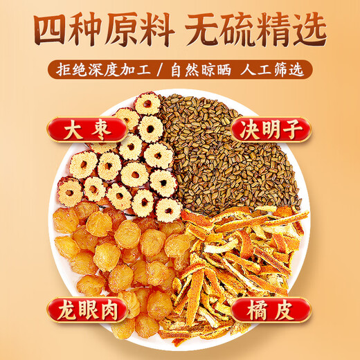 承义堂龙眼肉10g橘皮2片大枣5g决明子6g30包中葯材枸杞茶搭明目护眼茶