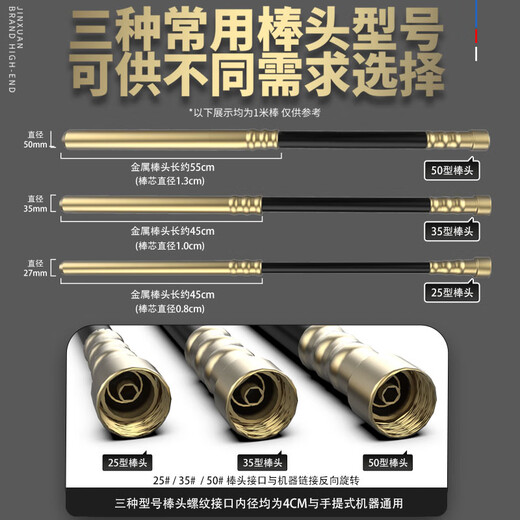 瑾轩单相手提式混凝土振动棒建筑工地小型水泥振捣棒220V混泥土震动器 4880Wa专业款+35#1.2米棒