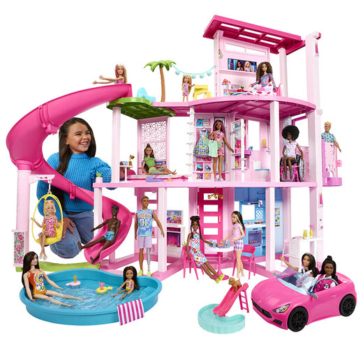 Barbie Play House Toy Castle Villa Children's Toy Birthday Gift Box-Barbie Dream Mansion Paradise HMX10
