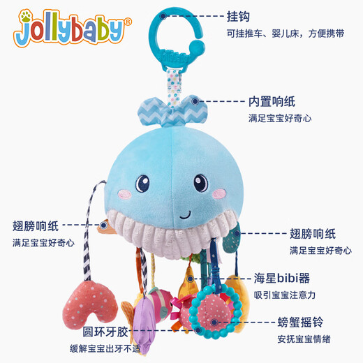 Jollybaby Lalale Säuglingsfahrzeug Hängende Spielzeug Baby 0-1-Jährige Head-up-Übungs-Dreieck Ziehen Sie Heißluftballon Seil ziehen