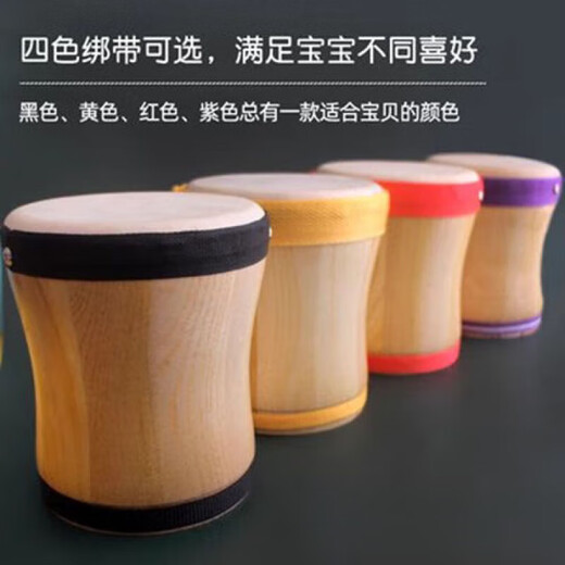 Percussion Instrument Kinderhand Drum Sheepell Hand Drum Kindergärtner Lehrer Slap Drum Holz Taille Trommel mit seinen Händen. Grundstil der Handtrommel - schwarz