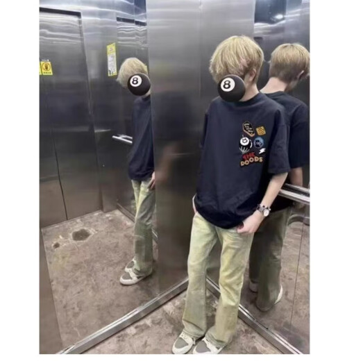 Camiseta de manga corta de algodón corto de algodón puro algodón puro de estilo estadounidense de estilo estadounidense para hombres en verano.