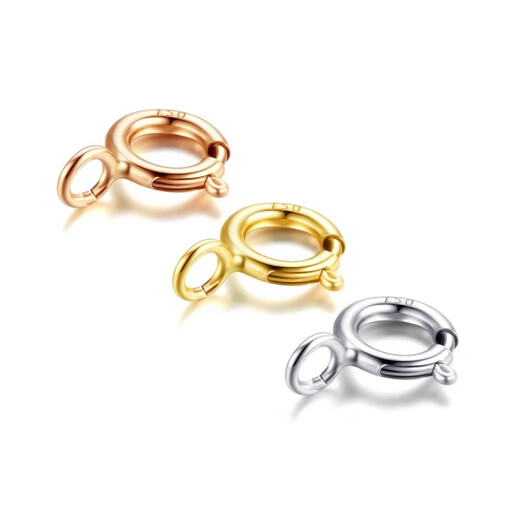 Shiniao 18K gold-plated spring buckle bracelet connection buckle head DIY accessories necklace button connector bracelet anti-drop buckle accessories 4.5mm single spring buckle tail opening