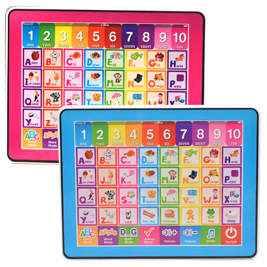 Inglés infantil Educación temprana Touch Toque Authanumérico Enseñanza Máquina de aprendizaje multifuncional Punto cognitivo de lectura Tableta azul