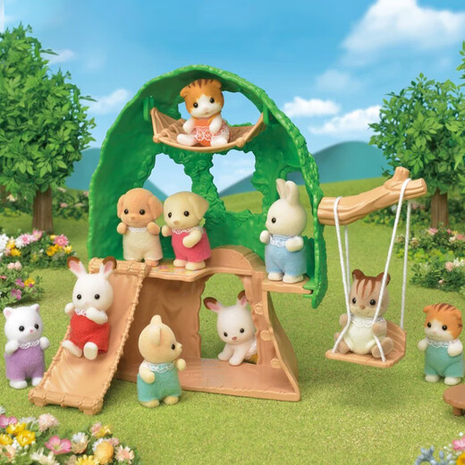 
Sylvanian families Japanese version of forest tree house, play house girl toy doll set, birthday gift for children
