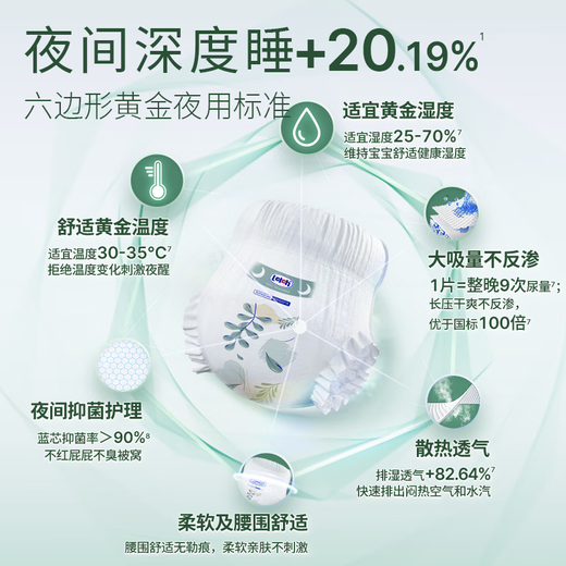 露安适（Lelch）【秒杀】植萃尿不湿婴儿超薄透气纸尿片透气拉拉裤 夜用拉拉裤XXL码36片