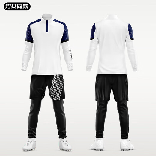 Butterfly jersey table tennis uniform long sleeve training suit men and women trousers elastic tights printed sports suit autumn and winter 9793 white + 9981 black trousers [fake two pieces] XL