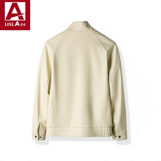 Veste en cuir véritable en cuir de chèvre Lislave hommes et femmes veste de même style 2025 Spring Nouvelle tendance Haine Motorcycle Veste Sandalwood Brown L (Recommandé 95-120 Jin [Jin est égal à 0,5 kg]))