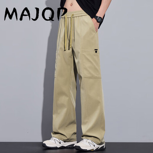Pantalones de trabajo verde militar MAJQP Pantalones de primavera y otoño heterosexuales