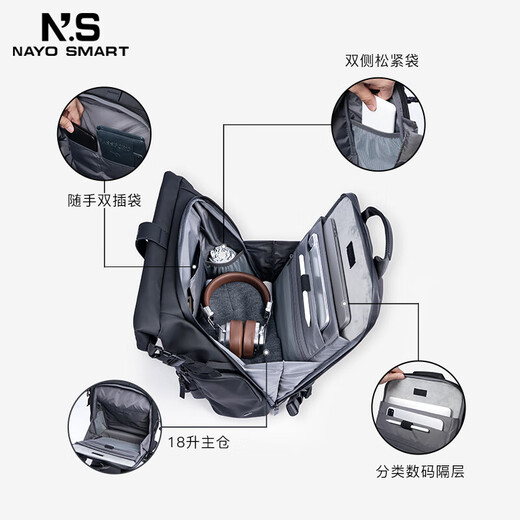 NAYO SMART2025新款16英寸双肩电脑背包男女通勤休闲书包防泼水大容量Arrive