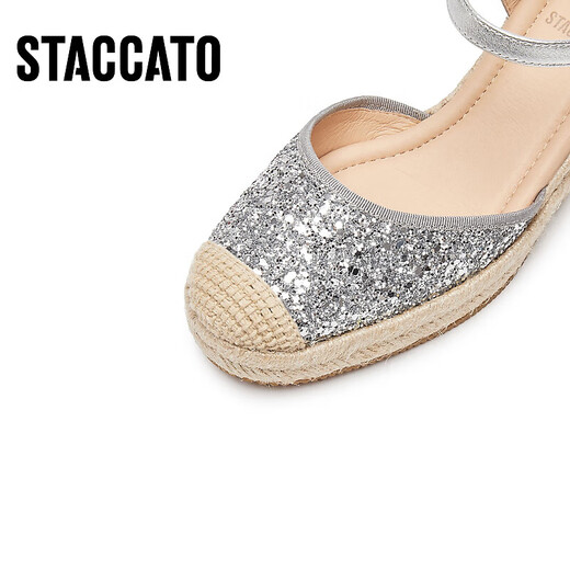 
STACCATO 2025 spring new barley shoes bag-toe sandals fisherman shoes thick-soled height-enhancing women's sandals EUQ08AH5 shining ginkgo 34