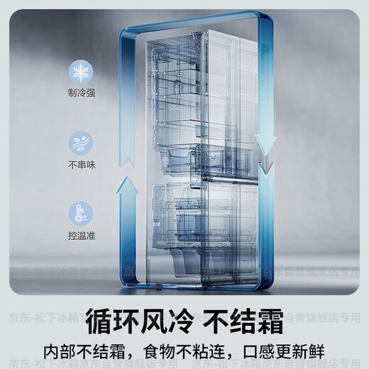 Panasonic Dolphin 458L Cross-Door-Kühlschrank, viertüriger Haushalt, ultradünn, eingebettet, luftgekühlt, frostfrei, energiesparend, erstklassige Energieeffizienz, NR-ED46CPA-W, nationale Subvention
