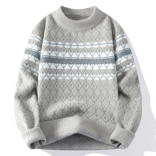 
Dragon peach soft glutinous mink sweater for men in autumn and winter thickened plush half turtleneck base knit sweater for men keep warm 9905 white about 120-135 Jin [Jin equals 0.5 kg] can be worn XL