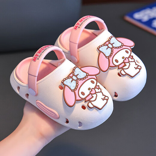 Melody Sanrio Children's Croc Shoes Girls Princess Beach Wading Shoes Baotou Culomi Soft Sole Sandals Melody 19cm Inner Length Approximately 17.5cm