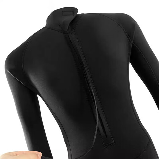 Shi Xishuo 3.5mm long-sleeved warm wetsuit men's one-piece sun protection waterproof female snorkeling suit surfing cold-proof swimming wetsuit classic one-piece black L size 110-125Jin Jin is equal to 0.5 kg
