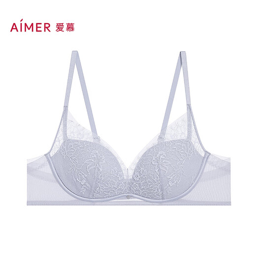 
Ai Meng underwear women's ringless small breasts gathered sexy lace mesh bra AM17A761 Dawn Gray 55E 80A