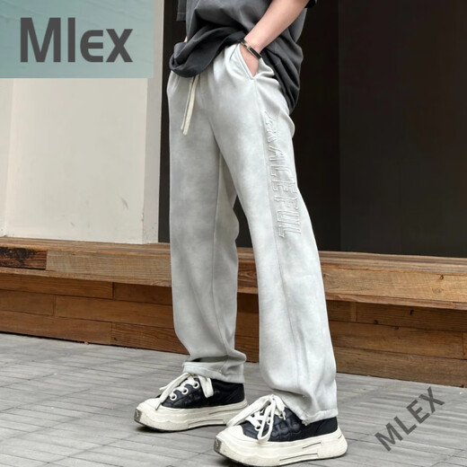 Mlexyuze printemps tie-dyeing vieux pantalon décontracté américain pantalon polyvalent à la mode