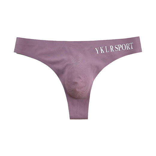 Yan Beiwei Men's Sexy Sports Fitness T-Pants Letter Thin Ice Silk Low-waist Seamless Triangle Single Men's T-Pants Black 1 Pair L