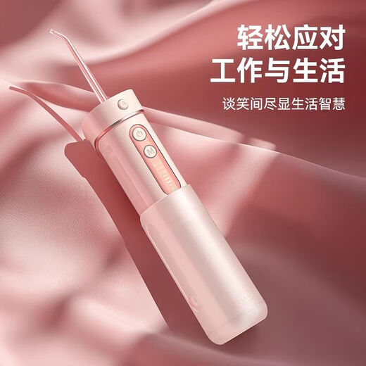 英普利（ENPULY）冲牙器便携式家用洗牙器水牙线正畸专用清洁牙齿缝洗牙神器 奶白色【12种压力调节】4支喷嘴/Y826