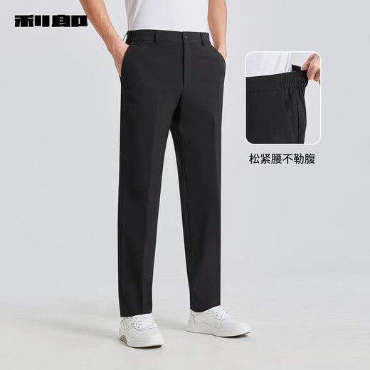Lilang Stretch Sports Suit Suit Men's Spring 2025 New Business Men's Light Suit Wedding Formal Suit Black (G5CXF861SA) 2XL 180/92A Pants 180/86A