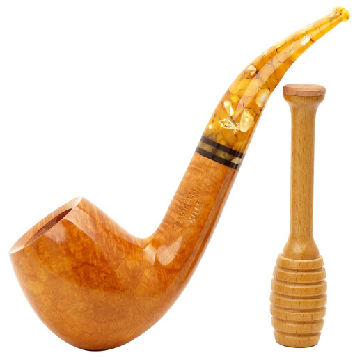 
Sharphan (SAVINELLI) Italian handmade pipe heather wood P243 honey coated filter pipe with pressing stick men's gift [677 bucket type classic brandy large bucket]
