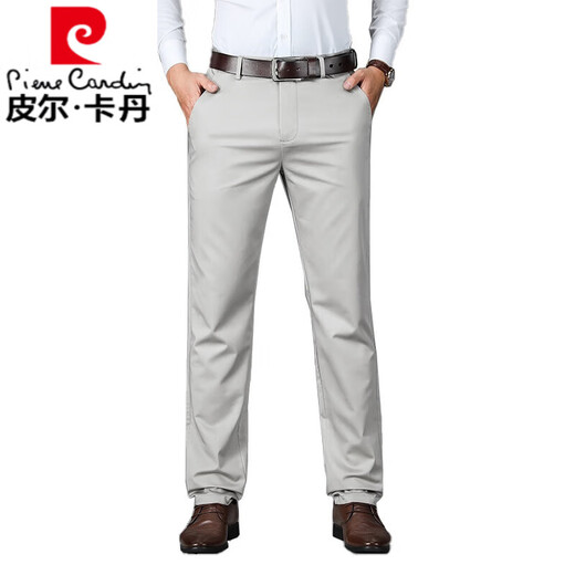 
Pierre cardin light gray ice silk casual trousers for men in summer thin loose straight men's long pants elastic casual men's pants 701B khaki 33 (waist circumference 2 feet 6)