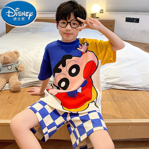 Disney Boy Pyjamas Kinder Sommer dünne Baumwoll-Kurzärmer-Anzug mittelgroßer Kinder 12-jähriger Junge modische Sommer-Heimkleidung 672 165 s Größe Empfohlen 140-150 cm Körper