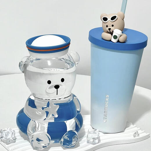 Starbucks Summer Seaside Series Portable Voyage Voiture Bureau Grande Capacité Tasse Thermos Tasse 695 ml Summer Seaside Series Bleu Style Vacances Garantie