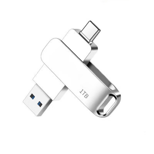 USB-Stick für Mobiltelefon und Computer. Android Xiaomi vivo Hongmeng Dual-Interface-Handy und Computer Dual-Use 1 TB High-Speed-Silber 1000 G