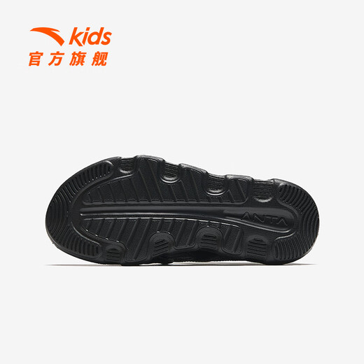 ANTA children's sandals, boys' shoes, 2025 summer new outdoor creek shoes, toe-toe beach shoes, black-4 34, inner length 21.5cm