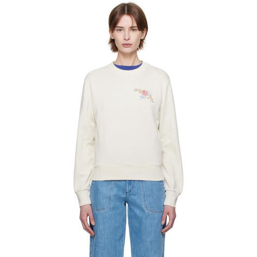 A.P.C. Light Luxury Women's Off-White EVELYN Pullover Ecru 20 | XS