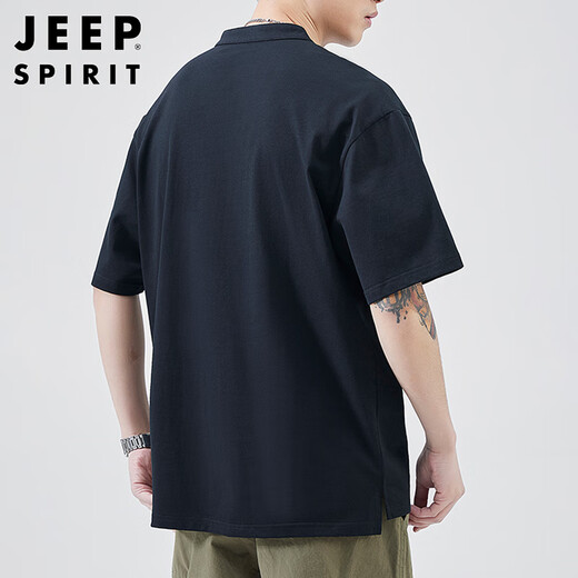 JEEP SPIRIT吉普短袖T恤男士夏季宽松纯棉半袖高端体恤凉感上衣服polo衫